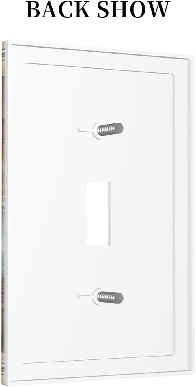 Kitchen Coffee Beans Cup Bar Clock Restaurant Decorative Light Switch Cover 1-Gang Cafe Country Life Texas Star Dining Room Single Toggle Wall Plate Electrical Device Switch Face Wallplate Jumbo Size