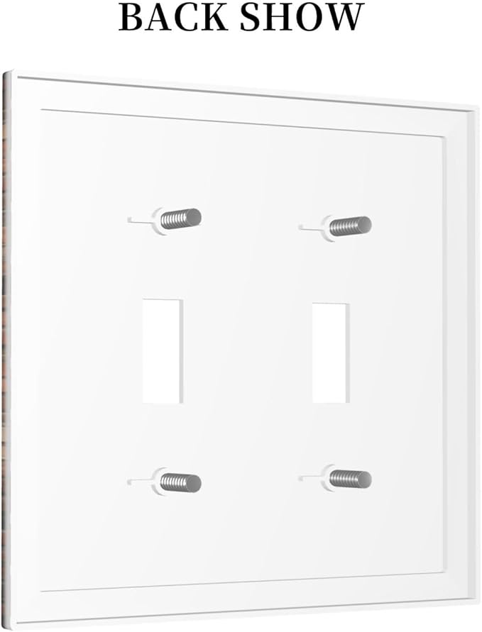 Vintage Gym Retro Brick Dumbbell 2 Gang Double Toggle Wall Plates Light Switch Cover Decorative Electrical Switchplate Faceplate Dimmer for Bedroom Kidroom Bathroom Gyms Decor