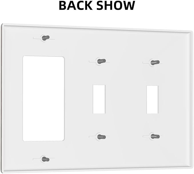 Decorative Coffee Brown 3 Gang 2 Toggle 1 GFCI/Decorator Combination Light Switch Cover, Modern Solid Dark/Light Brown Triple Combo Toggle/Rocker Electrical Outlet Switches and Face Wall Plate Cover