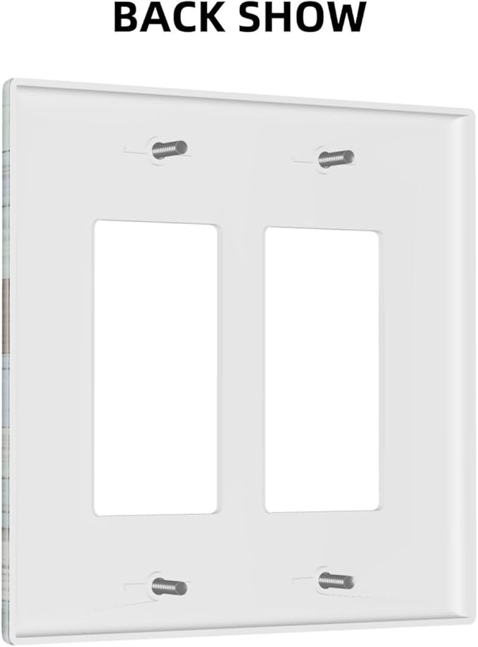 Farmhouse Wood Vintage Double Gang Rocker Decorative Light Switch Cover, 2-Gang Wall Plate Outlet Cover
