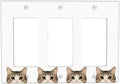 Cat Triple Rocker Wall Plate Decorative 3 Gang Light Switch Covers Electrical Switchplate Home Decorate Faceplat for Bathroom Bedroom Kitchen Room 4.5 x 6.38 Inch