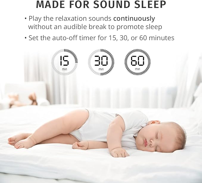 MyBaby SoundSpa White Noise Machine for Babies | 6 Soothing Lullabies for Newborns, Sound Therapy for Travel, Relaxing, Kids, Newborns, Baby Songs, Adjustable Volume, Auto-off Timer, By HoMedics