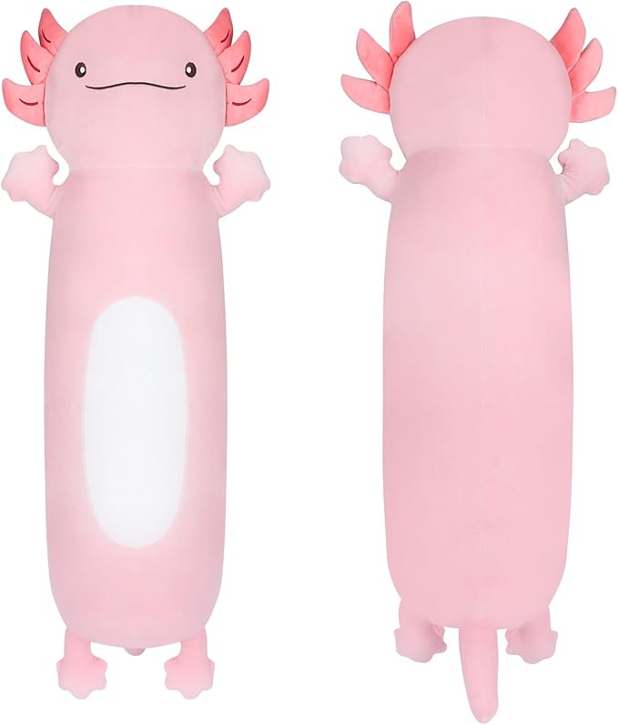 Dalmao 22" Giant Pink Axolotl Stuffed Animal, Cute Soft Long Axolotl Plush Large Body Pillow Big Squishy Plushies Toy, Gift for Kids, Boys, Birthdays