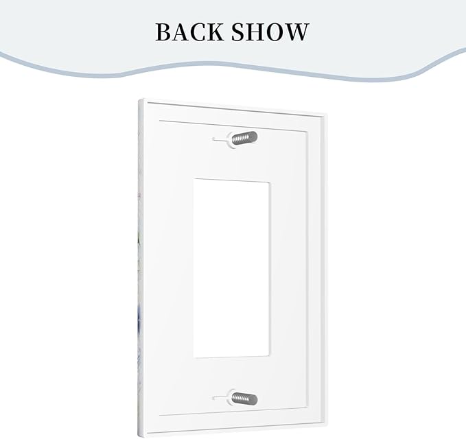 Light Switch Cover Plate Lavender Watercolor Wildflowers Colorful floral 1 Gang Outlet Covers Single Rocker Decorative Switch plates Electrical Wall Plates GFCI Receptacle for Bathroom Bedroom
