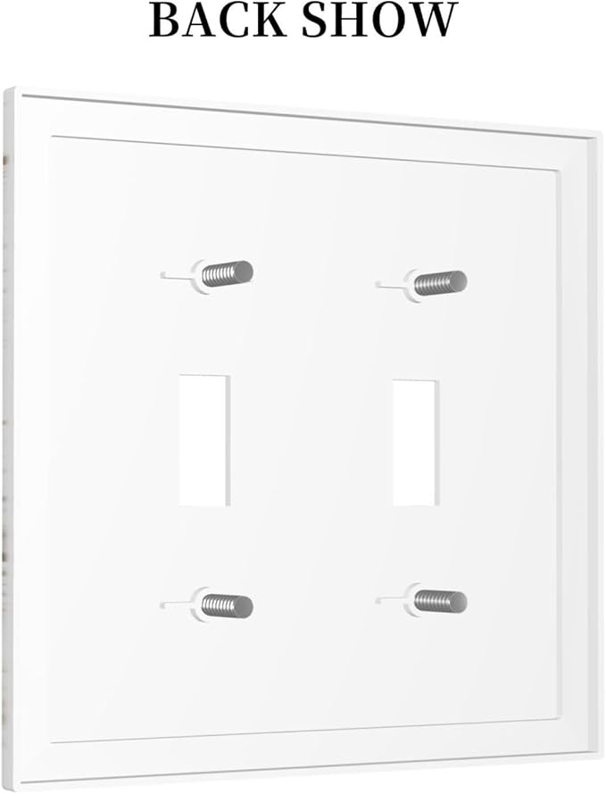 Light Switch Cover Plate White Brown Marble Abstract Modern Luxury 2 Gang Double Toggle Decorative Switch Plates Plug Cover Wall Plates Electrical Faceplate for Bathroom Kitchen Decor