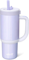 Ello Oasis 18oz Stainless Steel Kids Tumbler with Handle & Retracting Straw, 100% Leakproof, Double-Wall Vacuum Insulated, Kids Water Bottle for School, BPA Free, Dishwasher Safe, Purple Holographic