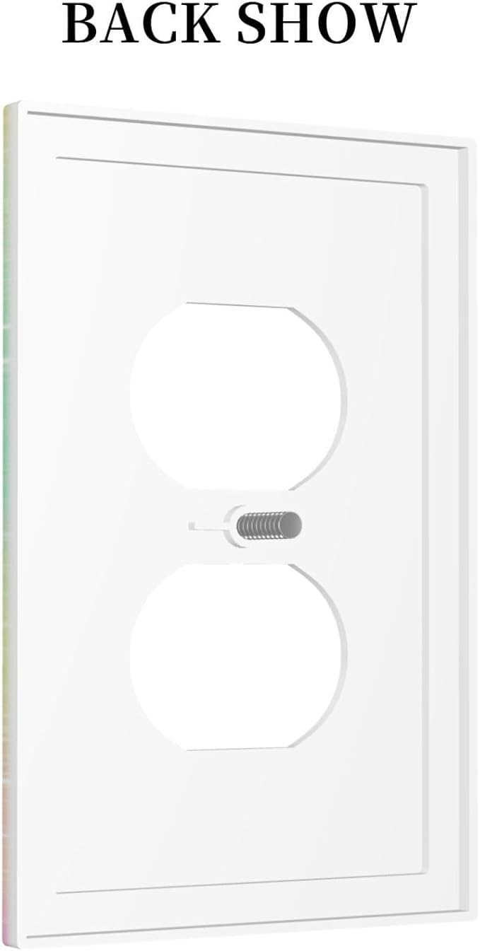 Decorative Outlet Covers Rainbow Shiny Gradient Colors 1 Gang Wall Plate Receptacle Duplex Light Switch Cover Plate Single Dual Plug Covers Electrical Switchplate for Kids Room Nursery Decor