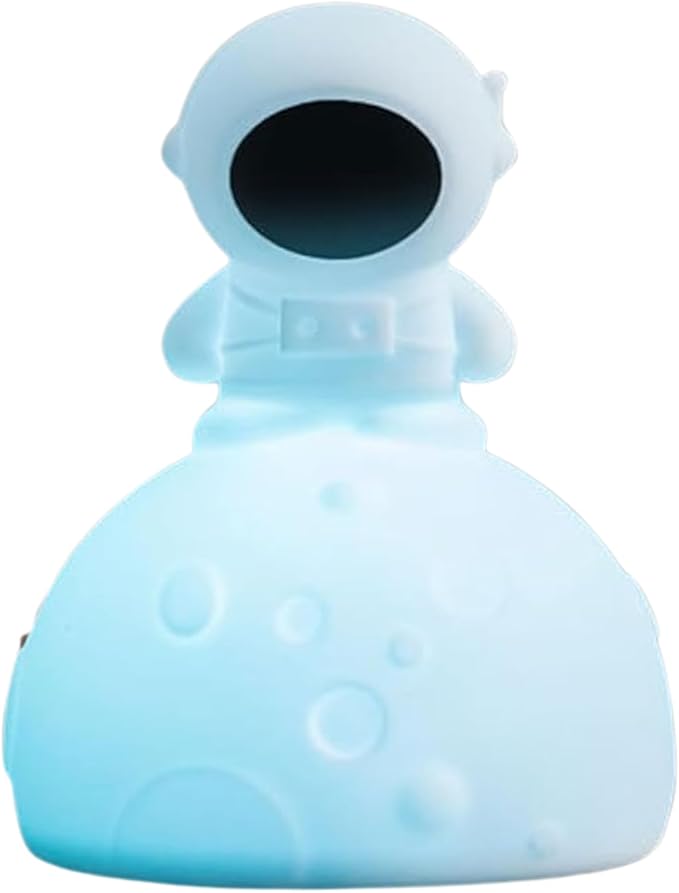 Lumipets Junior Astronaut Night Light, Soft Silicone Material, 8 Soothing Colors, Cordless, Easy Control, Portable