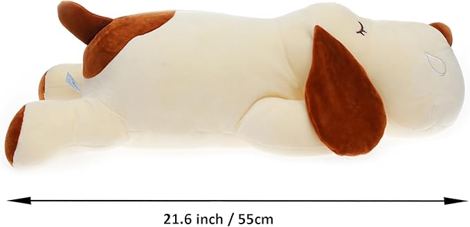 ERDAO Dog Plush Pillow, Soft Stuffed Animal Toy Plushie Body Pillow Gifts for Kids Girls Boys (Brown, 21.6 inch)
