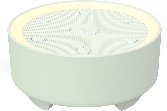 Kipcush Baby & Kids White Noise Sound Machine w/Night Light, 21 Non-Looping Sounds, 6 Timers (15-120 min & 8H), Memory, USB Powered for Nursery, Home & Travel