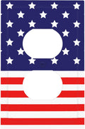 American Flag Duplex Wall Plate - 1-Gang Standard US Size Patriotic Stars & Stripes Outlet Covers, 4th of July USA Pride for Holiday Decor