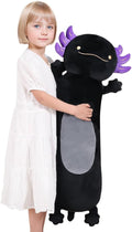 Dalmao 36" Giant Black Axolotl Stuffed Animal, Cute Soft Long Axolotl Plush Body Squishy Pillow Big Plushies Toy, Gift for Kids, Boys, Birthdays