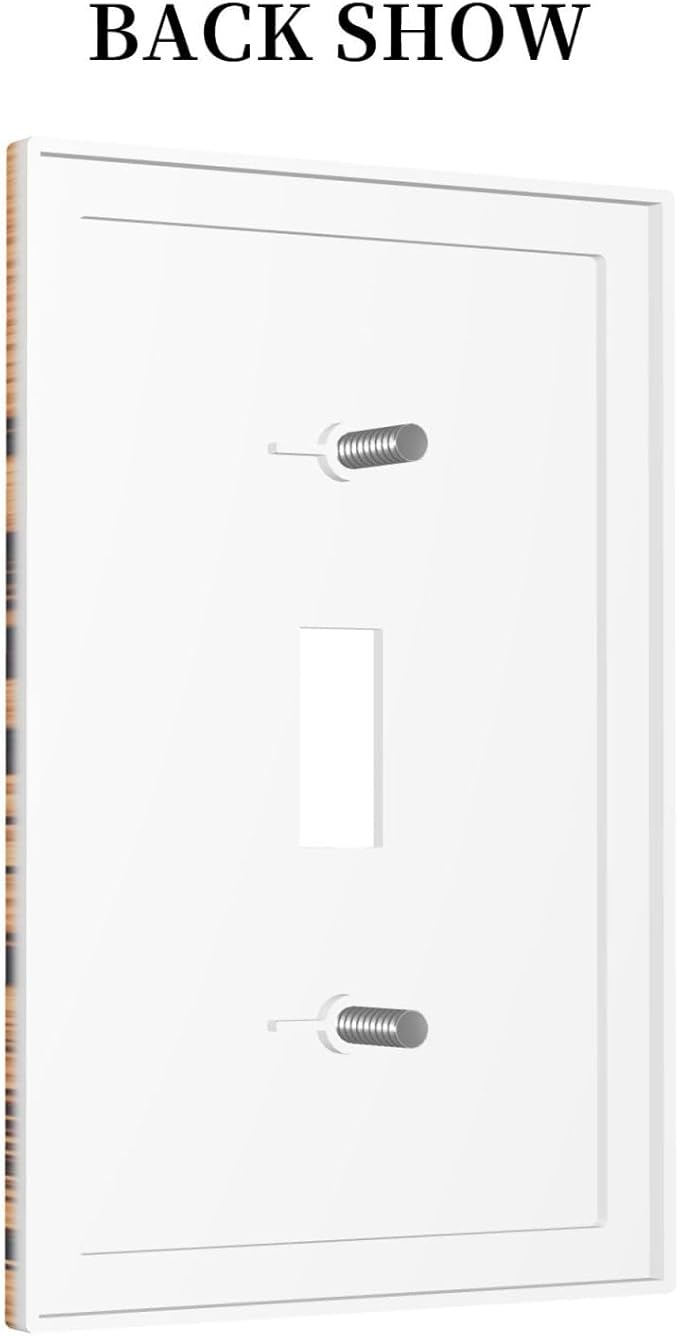 Pine Forest Natural Scenery Silhouette Wood Grain Decorative Light Switch Cover 1 Gang Single Toggle Device Electrical Faceplate Switchplates Decorator Outlet Wall Plate for Farmhouse Home Decor