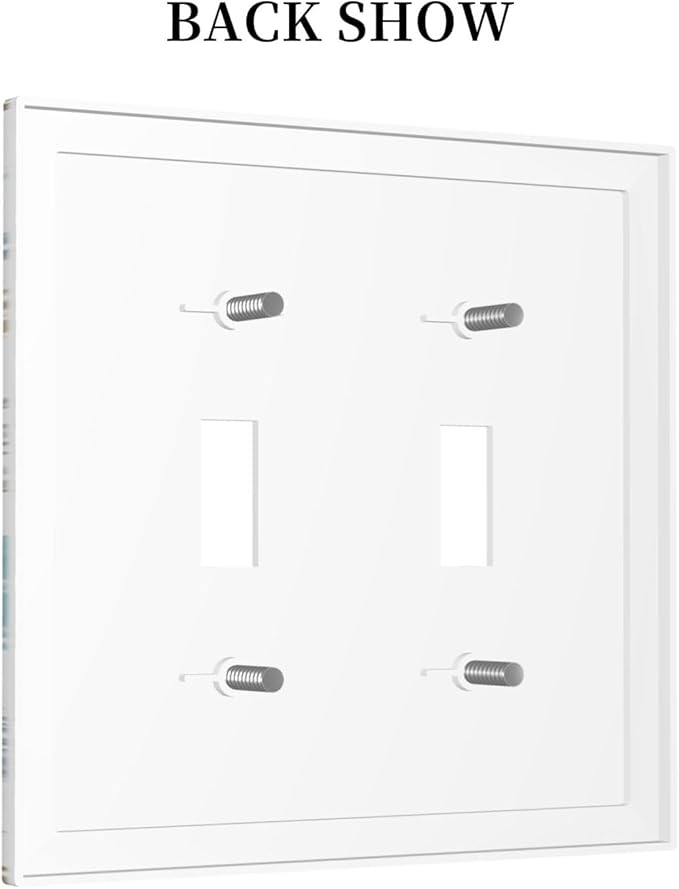 Ocean Starfish Seashells Nautical Coastal Sea Coral Decorative Switch Plates 2 Gang Double Toggle Outlet Light Switch Cover Wall Plate Electrical Faceplate for Kids Room Nursery Decor