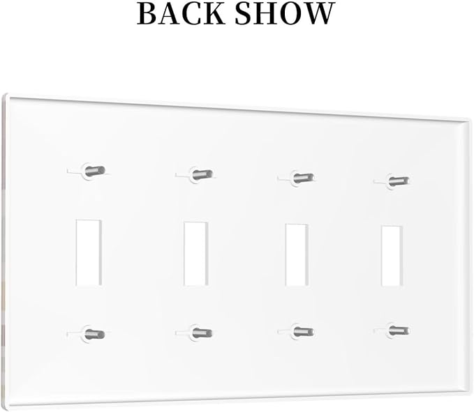 Boho Sun Rainbow Retro Aesthetic Abstract Art Sunrise Sunset Light Switch Covers Quad Toggle Electrical Faceplate 4 Gang Wall Plate Decorative Switch Plates Cover for Kids Room Bedroom Decor