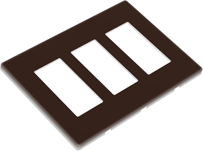 Coffee Brown 3 Gang Triple Rocker/Decorator Light Switch Wall Plate Cover Decorative GFCI Electrical Faceplate Switchplate Dimmer