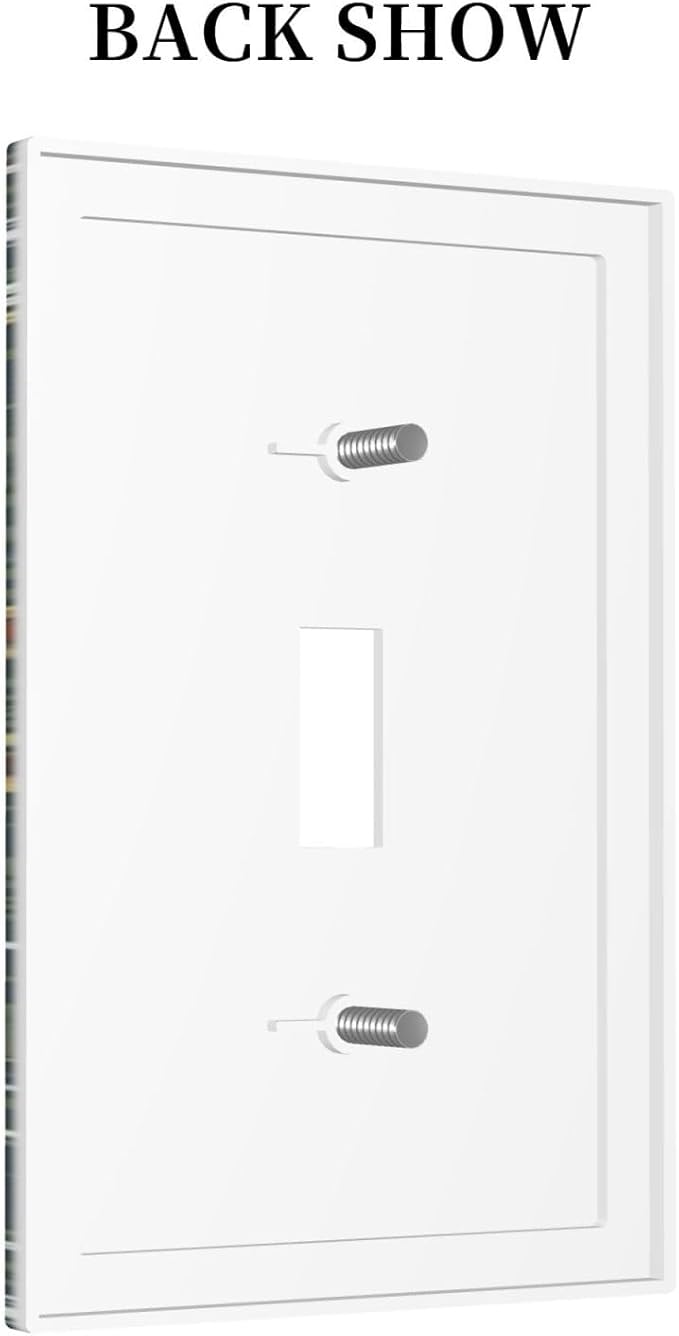 Decorative Light Switch Cover Colorful Floral Boho Flower Plant Leaf 1 Gang Single Toggle Device Electrical Faceplate Switchplates Decorator Outlet Wall Plate For Bed Room Living Room