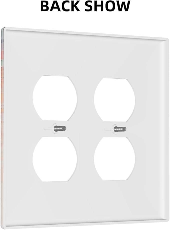 Colorful Wildflower Wisteria Cascade Floral Flower Outlet Covers 2 Gang Double Duplex Decorative Light Switch Covers Electrical Wallplates Socket Faceplate for Bedroom Living Room Decor