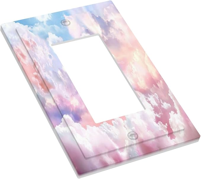 Colorful Abstract Clouds 1 Gang Light Switch Cover Single Rocker Decorative Receptacle Outlet Covers GFCI Electrical Faceplate Switchplate for Bedroom Bathroom Kitchen Art Decor