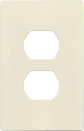 TG Mid-Size Screwless Duplex Wall Plate, Child Safe Receptacle Outlet Cover, Medium Size 1-Gang 4.88" H x 3.11" L, Polycarbonate Thermoplastic, UL Listed, SP-MS1-LA, Light Almond (1 Pack)