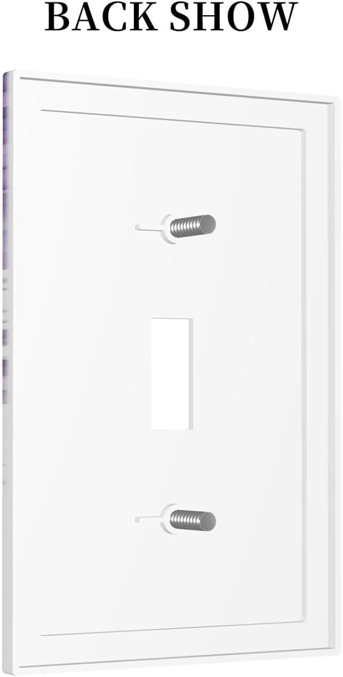 Purple Plants Leaves Eucalyptus Vine Floral Flowers Decorative Light Switch Cover 1 Gang Single Toggle Device Electrical Faceplate Switchplates Decorator Outlet Wall Plate for Bedroom Living Room