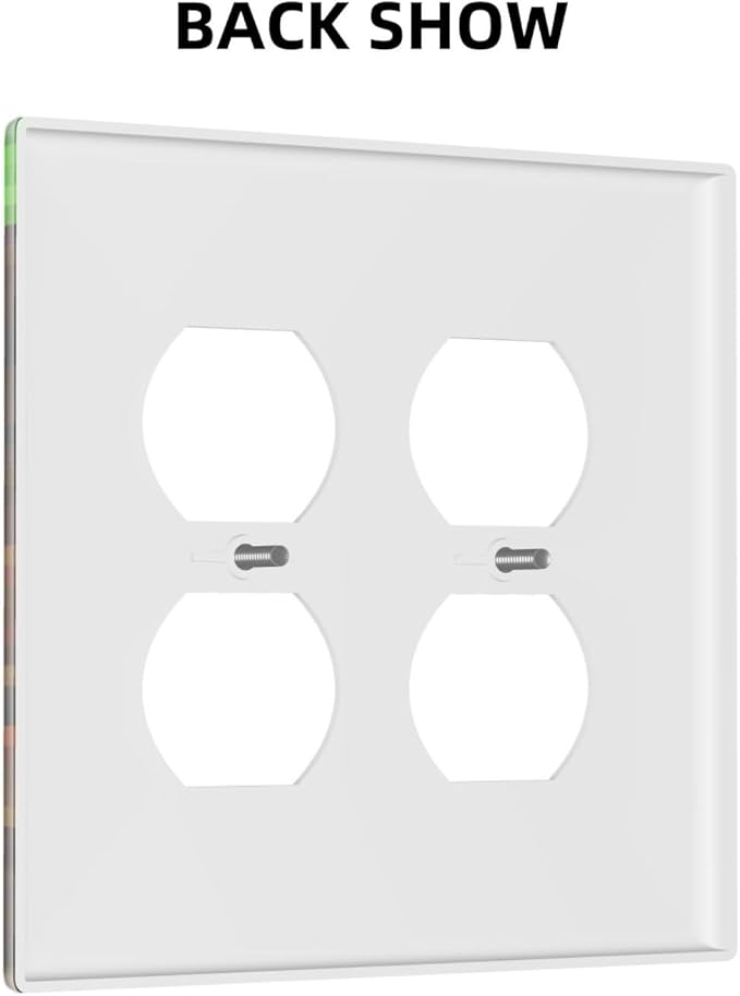 Outlet Covers Pixel Grass Block 2 Gang Decorative Light Switch Cover Double Duplex Wall Plates Switch Plates Electrical Socket Covers for Kids Room Home Decor