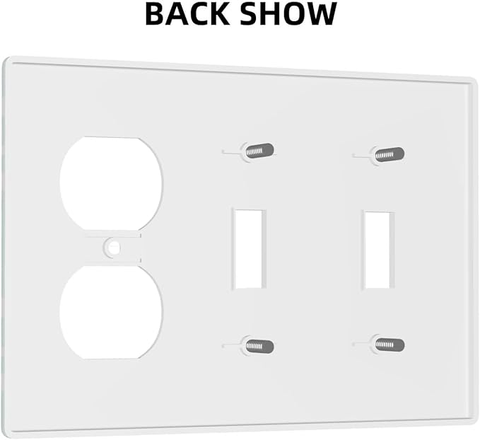 Rainbow Colorful Unicorn 3 Gang 2 Toggle 1 Duplex Combination Decorator Light Switch Outlet Cover Wall Plate, Cute Girls Kids Dream Fantasy Animals Triple Device Combo Receptacle Switch Face Plate