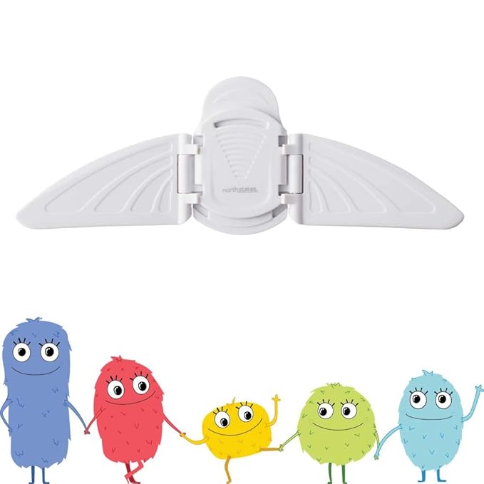 Toddleroo by North States - Sliding Door & Window Lock for Baby Proofing: Sliding Door Lock for Child Safety - White,(Pack of 6)