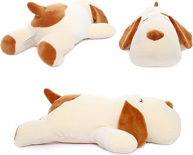 ERDAO Dog Plush Pillow, Soft Stuffed Animals Toy Dog Plushie Body Pillow Gifts for Kids Girls Boys (Brown, 17.7 inch)