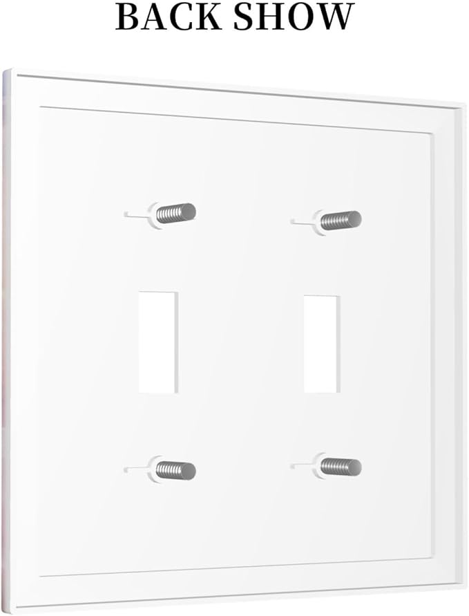 Colorful Abstract Clouds 2 Gang Light Switch Cover Plate Double Toggle Wall Plate Decorative Outlet Cover Electrical Faceplate Switchplate for Bedroom Bathroom Kitchen Decor