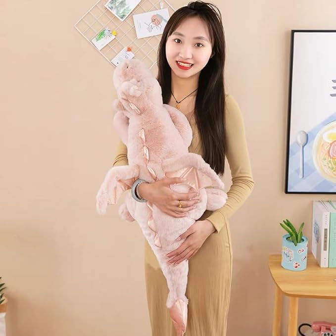 27.5" 2Lbs Weighted Stuffed Animal, Soft and Sturdy Weighted Dragon Plush for Kids and Adults, Small Pink Dragon Stuffed Animal