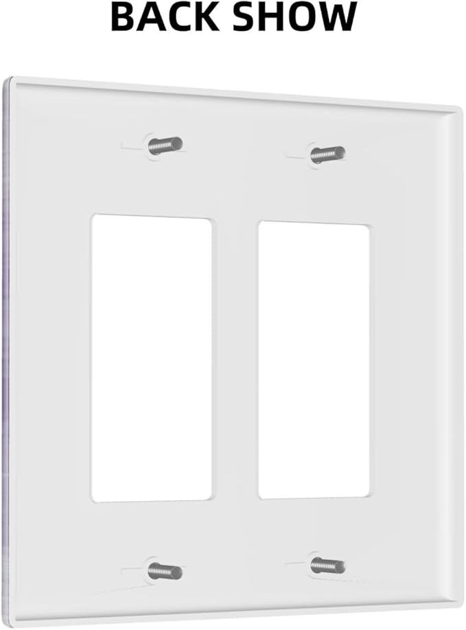 Decorative Outlet Covers Rustic Purple Daisy Butterfly Boho White Floral 2 Gang Wall Plate Cover Double Rocker Decora Light Switch Covers Plate Jumbo Dual Electrical GFCI Switch Plate Cover