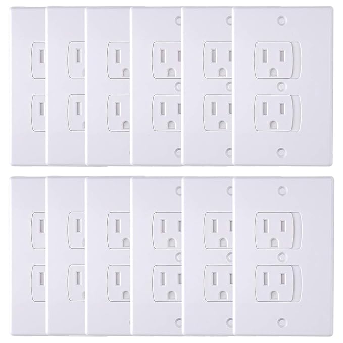 AUSTOR 12 Pack Baby Safety Electric Outlet Covers Baby Safety Self Closing Wall Socket Plugs Plate Alternate for Child Proofing