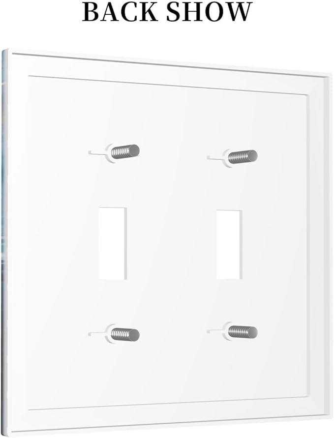 Light Switch Cover Plate Deep Ocean Octopus Sailboat Sea Monster 2 Gang Double Toggle Decorative Switch Plates Plug Cover Wall Plates Electrical Faceplate for Bathroom Bedroom Decor