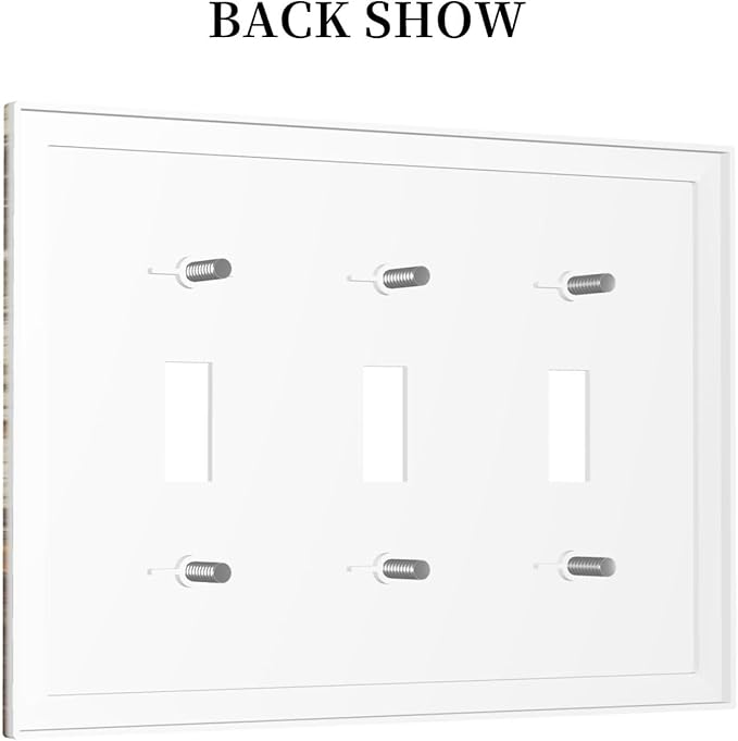 Decorative Switch Plates Vintage Metal Rust Texture Peeling Paint 3 Gang Wall Plate Triple Toggle Light Switch Cover Faceplate Electrical Wall Panels For Farmhouse Cabin Decor