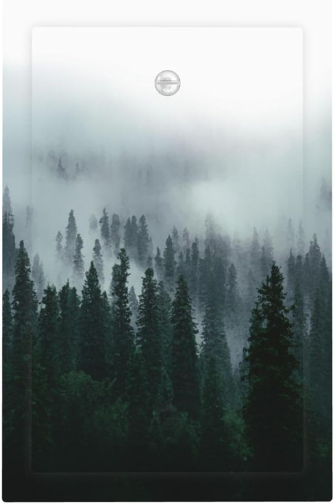 Forest Pine Forest Foggy Mountain Natural Scenery Light Switch Cover Plate 1 Gang No Device Blank Electrical Wall Plates Faceplate Decorative Switch Plate for Bed Room Living Room Decor