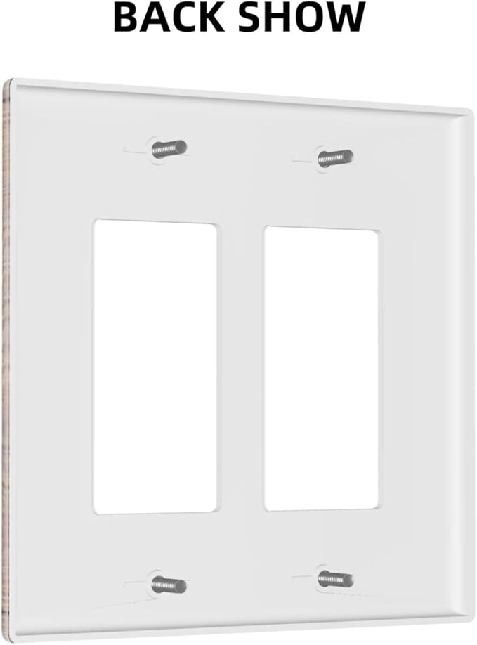 Decorative Outlet Covers with Wood Texture Rustic Vertical Planks Brown Design 2 Gang Wall Plate Double Rocker Light Switch Cover Switch Plate Cover Vintage Aesthetic Kitchen/Bedroom Decor