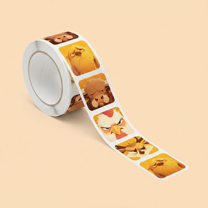 500Pcs Cartoon Animals Sticker Roll, Funny Waterproof Animals Stickers for Kids, Colorful Decals for Crafts, Water Bottle, Laptop, Bumper,Helmet, Fridge, School Rewards, Party Goodie Bags