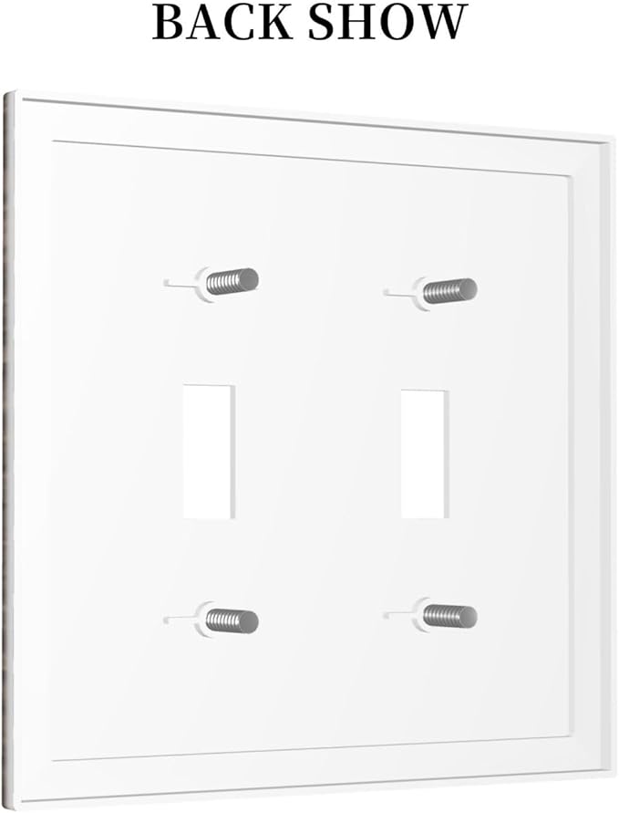 Brown Dark Wood Plank Rustic Vintage Print Decorative Switch Plates 2 Gang Double Toggle Outlet Light Switch Cover Wall Plate Electrical Faceplate for Farmhouse Home Decor