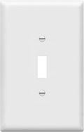 ENERLITES Toggle Light Switch Wall Plate, Jumbo Switch Cover, Oversized 1-Gang 5.5" x 3.5", Unbreakable Polycarbonate Thermoplastic, 8811O-W, White