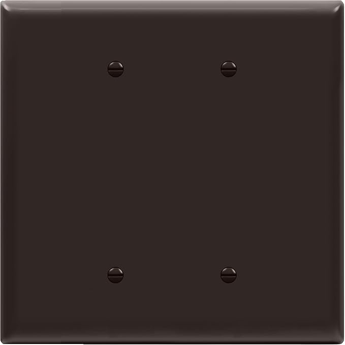 ENERLITES Double Blank Outlet Cover, Two Gang Blank Wall Plate, Oversized 2-Gang 5.5" x 5.5", Unbreakable Polycarbonate Thermoplastic, UL Listed, 8802O-BR, Brown