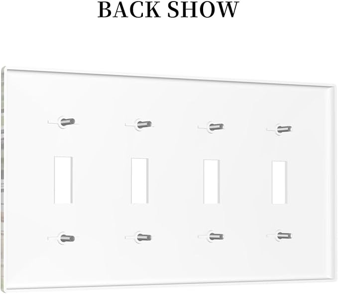 Elephant Giraffe Jungle Animals Leopard Zoo Light Switch Covers Quad Toggle Electrical Faceplate 4 Gang Wall Plate Decorative Switch Plates Cover for Kids Room Nursery Decor