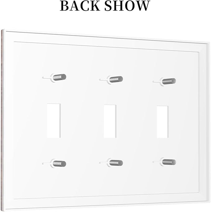 Decorative Switch Plate Cover with Wood Texture Rustic Vertical Planks Brown Design 3 Gang Artistic Wall Plate Unique Triple Toggle Light Switch Covers for Vintage Aesthetic Kitchen/Bedroom