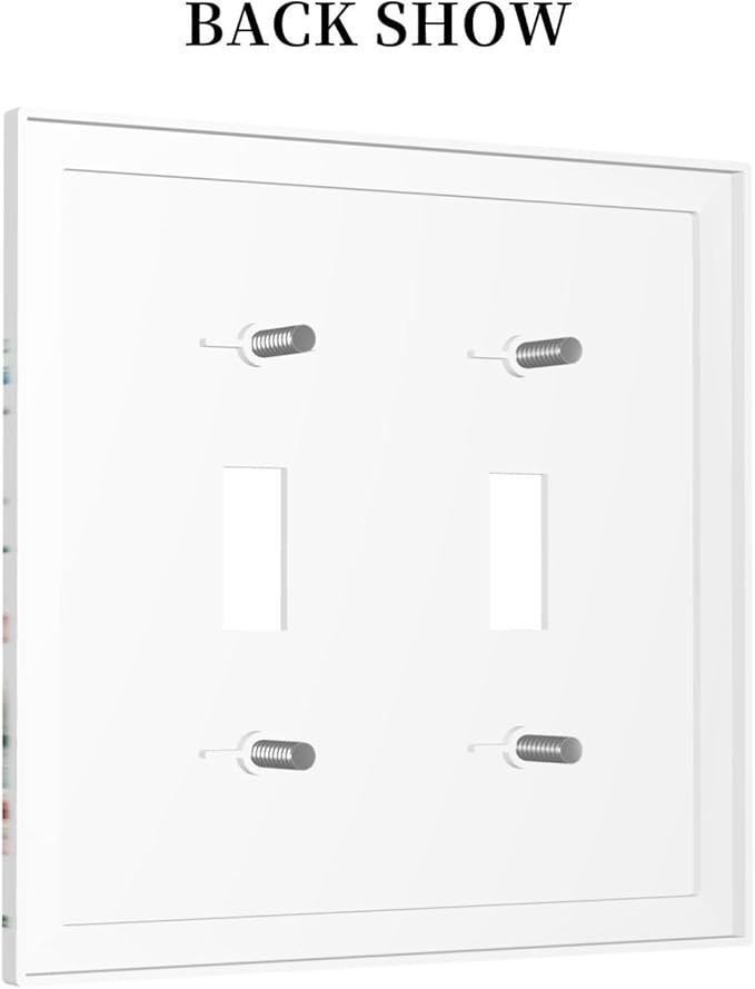 Boho Watercolor Wildflowers Floral Plants Flower Decorative Switch Plates 2 Gang Double Toggle Outlet Light Switch Cover Wall Plate Electrical Faceplate for Bedroom Living Room Decor