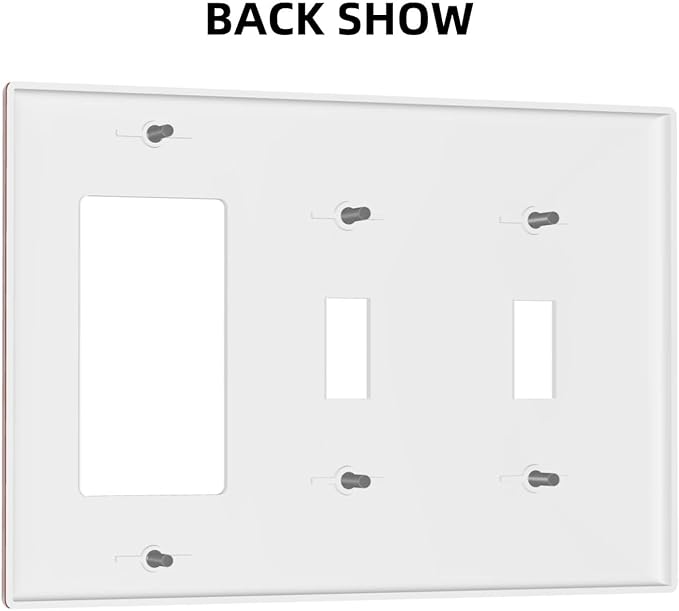 Decorative Dark/Wine Red 3 Gang 2 Toggle 1 GFCI/Decorator Combination Light Switch Cover, Chestnut Maroon Red Brown Triple Combo Toggle/Rocker Electrical Outlet Switches and Face Wall Plate Cover