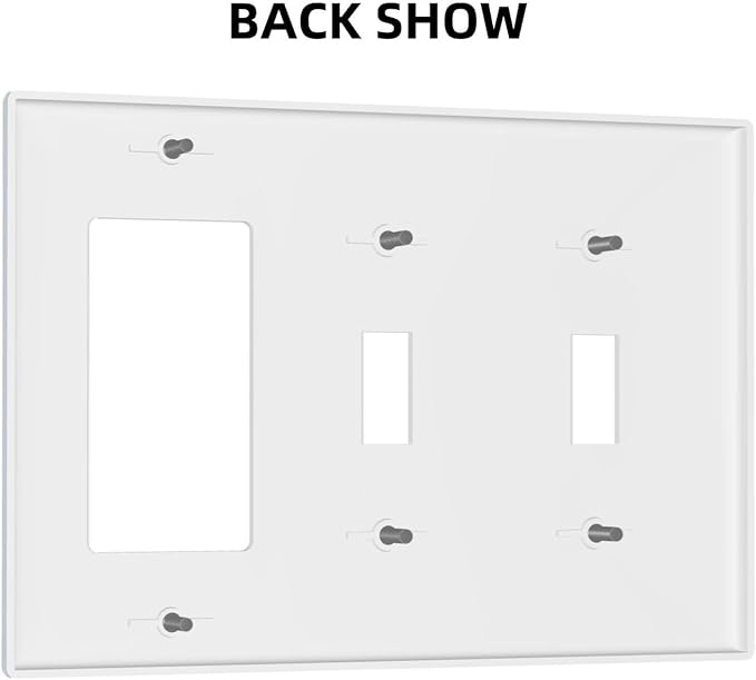 Aqua/Teal 3 Gang 2 Toggle 1 Rocker/GFCI/Decorator Combination Light Switch Plate Decorative Triple Toggle Wall Plate Cover Electrical Switch Face Plate