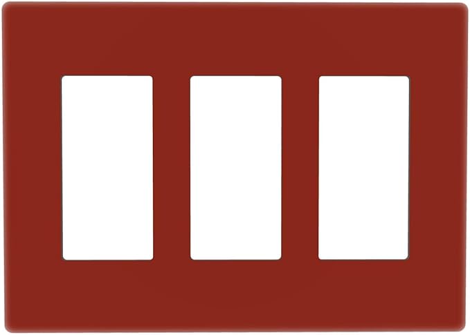 Brown 3 Gang Triple Rocker/Decorator Light Switch Wall Plate Cover Decorative GFCI Electrical Faceplate Switchplate Dimmer