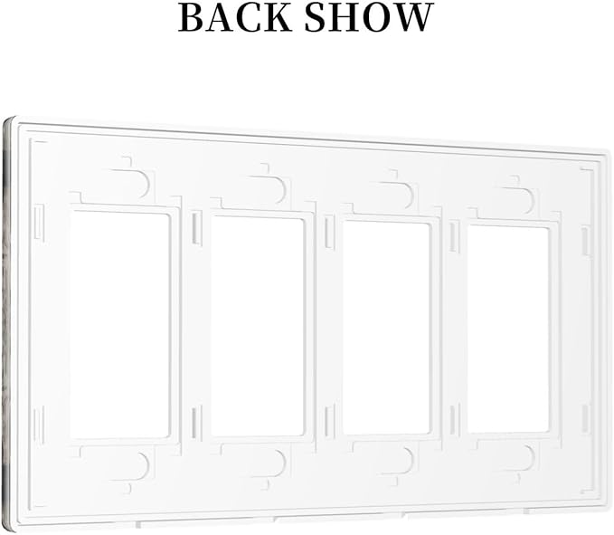 Vintage Retro Western Barn Cabin Wood 4 Gang Quad Rocker/GFCI/Decorator Light Switch Cover Plate Decorative Electric Faceplate Decorative Switchplate Screwless