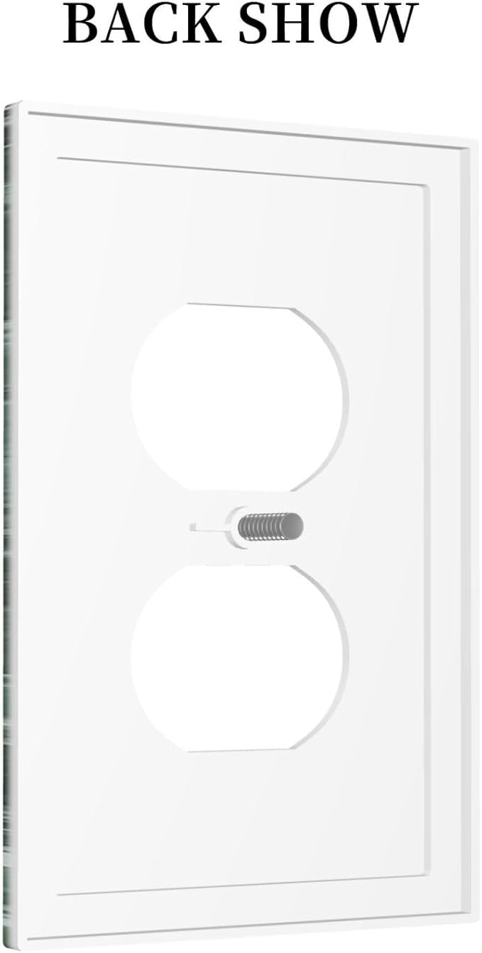 Outlet Covers Forest Marble Dark Green With White Vein 1 Gang Duplex Light Switch Cover Decorative Switch Plates Electrical Receptacle Faceplate Wall Plate For Bathroom Kitchen Decor