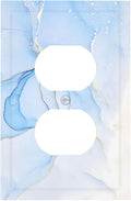 Modern Art Blue Gold Marble Abstract Luxury Print Outlet Covers 1 Gang Duplex Light Switch Cover Decorative Switch Plates Electrical Receptacle Faceplate Wall Plate for Bathroom Living Room Decor